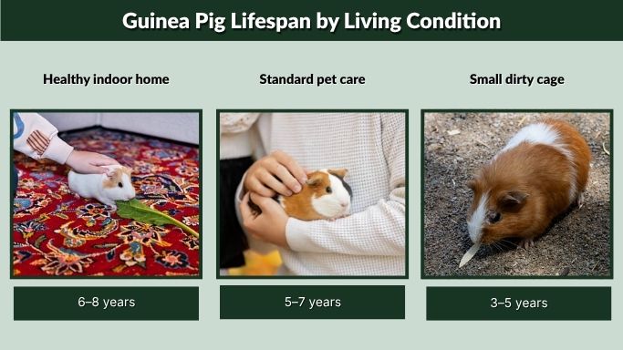 Guinea Pig Lifespan by Living Condition