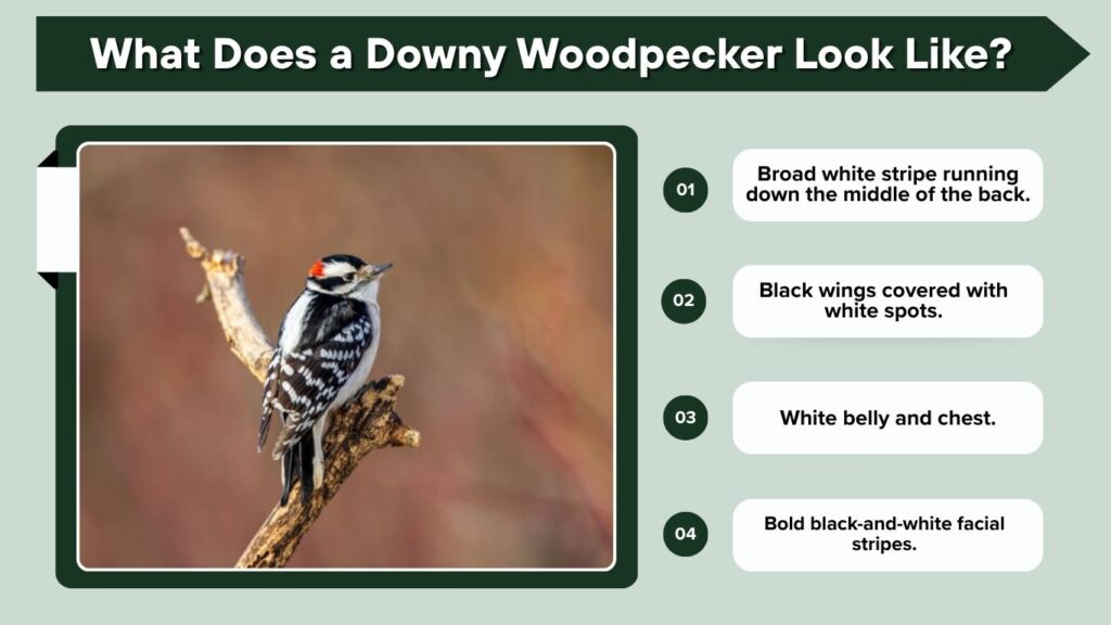 What Does a Downy Woodpecker Look Like?v